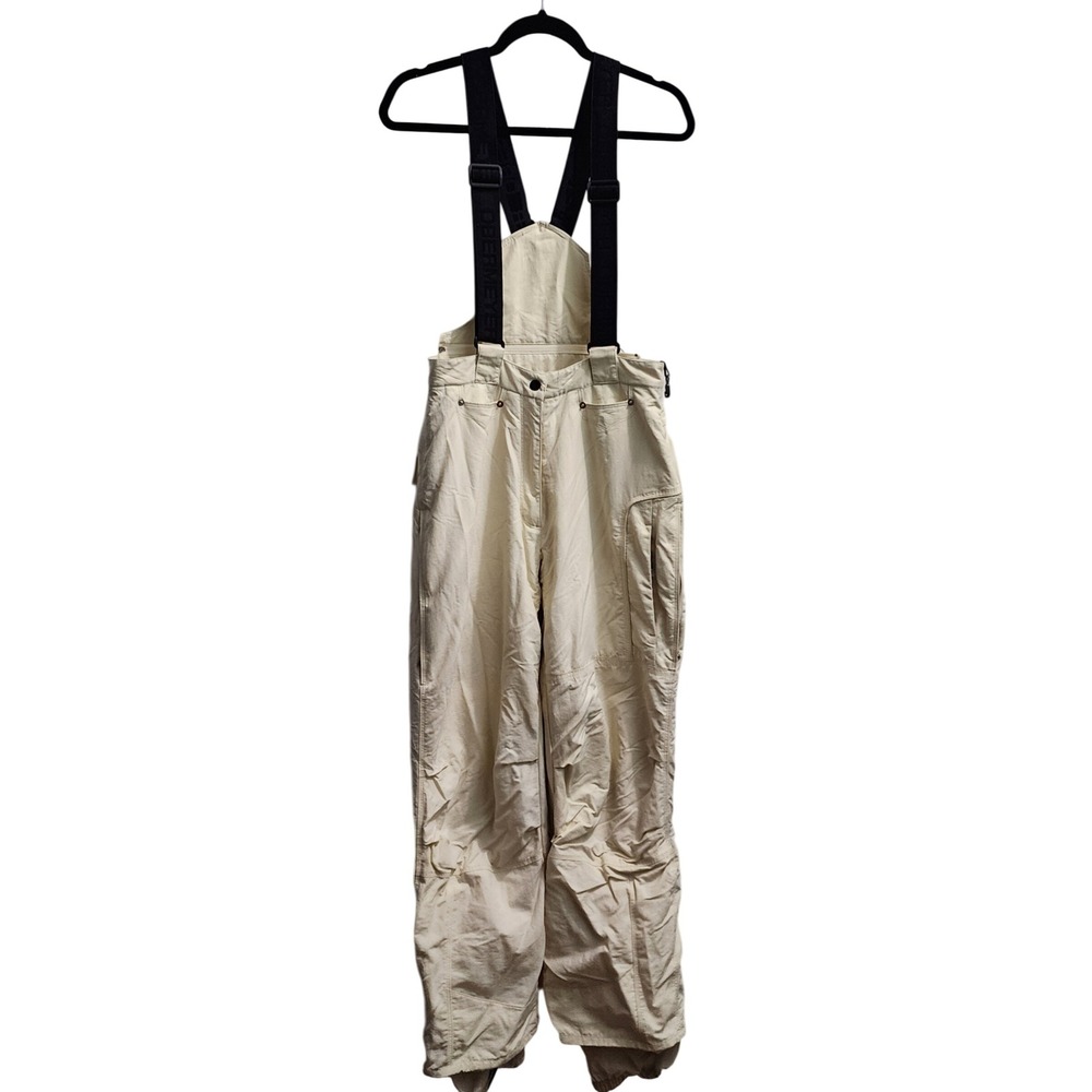 Obermeyer Insulated‎ Snow Bibs Ski Pants Winter Outdoor Suspender Beige